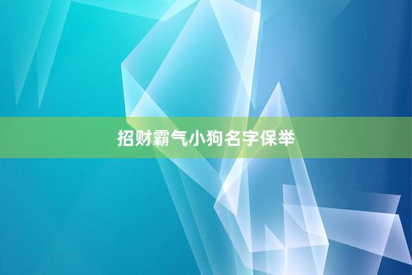 招财霸气小狗名字保举